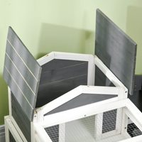 Bo Wan Gate Cage en bois écologique gris, neuve, motif uni, terrarium pour animaux de compagnie, boîte d'élevage avec fermeture à bouton et plateau en plastique pour