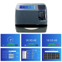 Relojes de Control de Tiempo para Documentos, Doble Color Rojo y Negro, Impresión Personalizada de 5 Líneas, Máquina de Sello de Fecha y Hora, Operación Táctil, WiFi