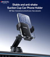Support de téléphone de voiture Yesido C278 à ventouse télescopique, rotation à 360°, utilisation à une main