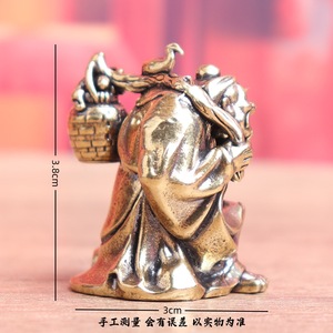 1 Pieza de Latón, Figura Decorativa Retro de Hombre de la Suerte, Anciano Bebudo, Adorno Artesanal para Mesa de Té - Product Image 3