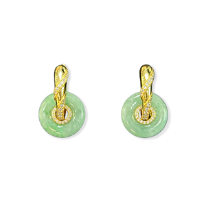 Pendientes de Jadeíta Birmana Natural de Grado A, Pendientes de Jadeíta en Forma de Donut para Mujer, Uso Diario, Regalo de Jadeíta (con Certificado NGTC) - Product Image 2
