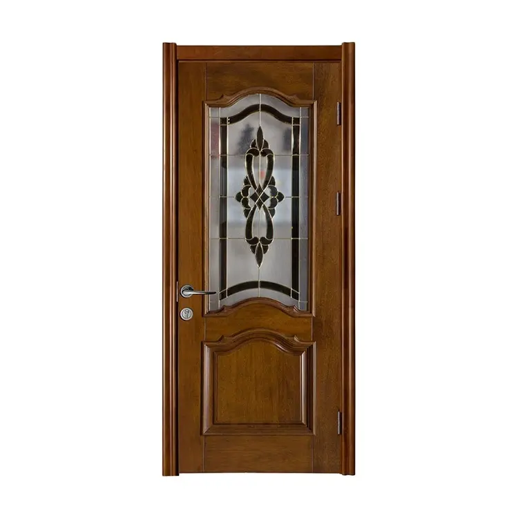 Porta da casa popular kerala porta desenhos de madeira de teak sólido porta de vidro preço