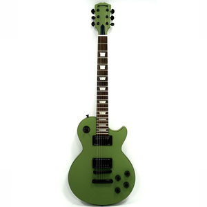 Guitare électrique de style <span class=keywords><strong>Les</strong></span> <span class=keywords><strong>Paul</strong></span> en édition limitée Eastern Music Hardluck Kings BOSSMAN IRISH MOSS, finition satinée mate vert olive, avec étui - Product Image 1