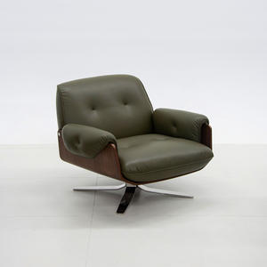 Fauteuil de bureau moderne marron rotatif aux couleurs personnalisées, style chaise de loisirs individuelle pour salon et balcon - Product Image 1