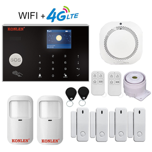 Kit Completo de Alarma Inteligente Tuya con Control por Voz, 4G <span class=keywords><strong>GSM</strong></span> WiFi, Protección Contra Intrusiones, Compatible con Google Home/Alexa, <span class=keywords><strong>Sensor</strong></span> de Movimiento <span class=keywords><strong>PIR</strong></span> - Product Image 1