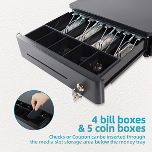 Cajón de moneda compacto Xincode, cajón de efectivo, caja registradora, insertar dinero, 4 <span class=keywords><strong>billetes</strong></span>, 5 <span class=keywords><strong>monedas</strong></span>, bandeja, máquina de cajero, cajón de <span class=keywords><strong>billetes</strong></span>, - Product Image 3