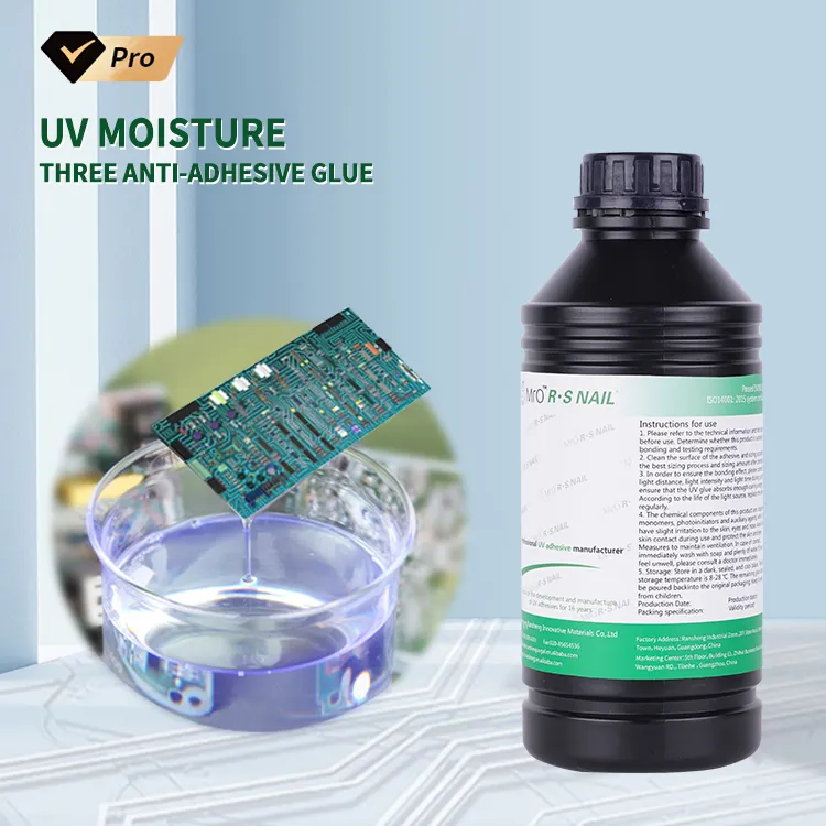 Uv Vocht Drie Anti-Kleeflijm Uv Hars Lijm Conforme Coating Leverancier Uv Lijm