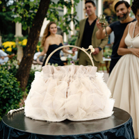 Pour la mariée de haute qualité mariage demoiselle d'honneur mode Satin soirée pochette sac à main chaîne sangle fermeture magnétique Durable 2