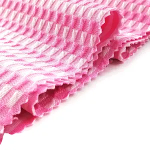 Personnalisé élégant rose vif printemps et automne vérifier nylon tricoté autres tissus tissu jacquard pour bébé pyjama vêtements