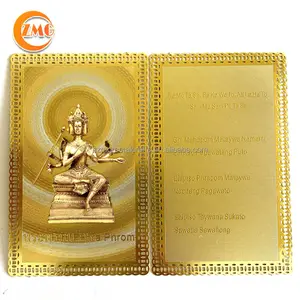 Groothandel Hoge Kwaliteit Custom Golden Messing Metalen Religieuze Kaarten Voor Tempels Van Thailand