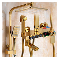 YMC Or Numérique Salle De Bains Robinet Intelligent En Laiton Douche Ensemble avec Chaud Froid Cascade Robinet Jet Massage Pulvérisation Modèles Hôtels