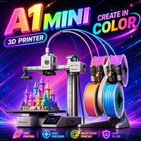 Printer Pembuat Model 3D A1 Mini Combo, Perataan Otomatis Penuh, Kecepatan Tinggi, Presisi, Multi-warna, Motor Filamen Printer 3D AMS
