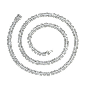 Cadena de tenis de circonitas de 5 mm, collar de hip-hop para hombre con diseño de azúcar de roca, cierre de caja simple, cierre a presión. Moda Tanjing - Product Image 4