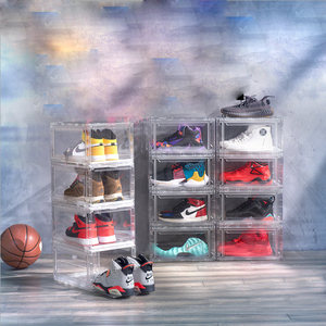 Large <strong>Clear</strong> Magnetic Stackable Drop Front <strong>Shoe</strong> <strong>Box</strong> - Product Image 5