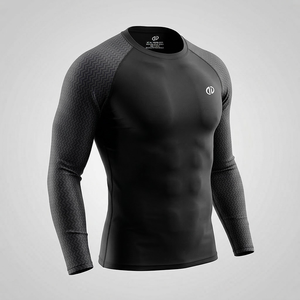 Maglia a Compressione a Maniche Lunghe da Uomo con <span class=keywords><strong>Protezione</strong></span> UV per BJJ No Gi, Surf, Nuoto, Allenamento in Palestra, Asciugatura Rapida - Product Image 1