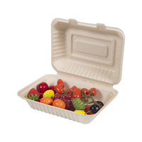 Conteneur alimentaire à emporter écologique et biodégradable en bagasse de canne à sucre avec couvercle 500 ml