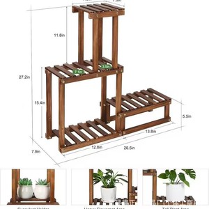 Soporte de madera para bonsáis, estante de suelo de varias capas para plantas de interior, para sala de estar, balcón, plantas verdes y suculentas junto a la ventana. - Product Image 2
