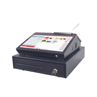 Ringan All-in-One 12.5 ''& 5'' POS kios dengan 80MM Printer Built-in SDK fungsi untuk toko kafe layar kedua & kios utama