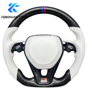 Volante de Fibra de Carbono Forjado con Cuero y Alcántara Personalizado para Toyota <span class=keywords><strong>Corolla</strong></span> E210 Gen Camry SE <span class=keywords><strong>LE</strong></span> Levin Avalon 2018 2020 - Product Image 6