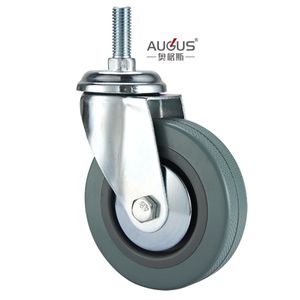 Leichtlast-Lenkrolle Schwenkbar & Fest Graues PVC-Belag mit PP-Kern Lenkrolle - Product Image 3