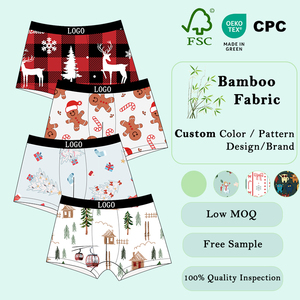 Sous-vêtements pour garçons respirants et écologiques, logo personnalisé, différentes couleurs unies, fibre de bambou, imprimé, séchage rapide, caleçons pour enfants - Product Image 2