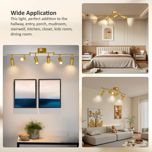 6 đầu ánh sáng vàng theo dõi ánh sáng Kit 2700-6000K CCT <span class=keywords><strong>LED</strong></span> trần ánh sáng lịch thi đấu với linh hoạt xoay đầu, độ sáng mờ - Product Image 6