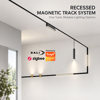 Module LED Magnétique Intelligent à Intensité Variable RGB en Alliage d'Aluminium, CRI 90 Élevé, 23mm, Modules Spot Linéaires, Contrôle par Application, pour Villa et Appartement
