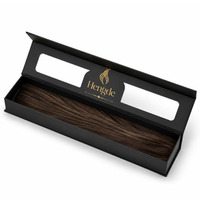 Boîtes cadeaux écologiques de luxe avec logo personnalisé, finition mate, boîte rigide noire magnétique avec fenêtre en PVC pour extensions de cheveux et perruques