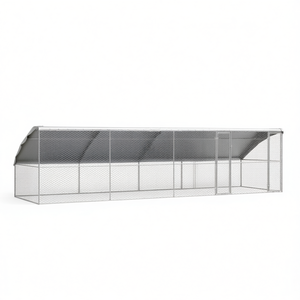 Jaula para Perros Plateada de Acero, 26.25 x 6.56 x 6.56 Pies, Jaula para Mascotas Resistente para Exteriores, para Razas Grandes - Product Image 1