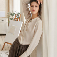 Chemisier personnalisé à manches longues pour femmes, chemise ample, de haute qualité, en soie de mûrier véritable, avec boutons, nouvelle collection 100%