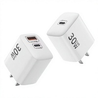 Cargador Justlink PD de 30W GaN con Adaptador USB-A Tipo-C, Enchufe EU/US/UK, Cargador de Pared USB-C con Protección Contra Incendios para iPhone