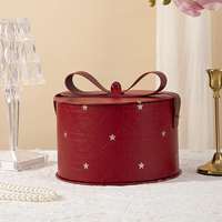 Grande boîte cadeau circulaire étoiles scintillantes - Boîte d'emballage à couvercle rabattable pour bonbons - Boîte cadeau souvenir - Boîte cadeau de Noël