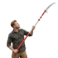 Scie à élaguer télescopique manuelle 5M avec lame en acier à haute teneur en carbone pour la coupe de poteaux et l'élagage de jardin à grande portée