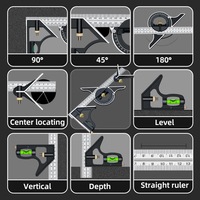 Règle d'angle multifonction réglable en acier inoxydable 300 mm, règle d'angle carrée mobile pour le travail du bois