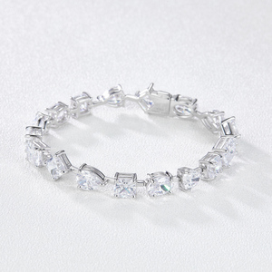 Bán buôn 925 Sterling bạc tim cắt tạo ra moissanite Cưới Đính Hôn Vòng đeo tay thời trang quyến rũ <span class=keywords><strong>Bangle</strong></span> - Product Image 4