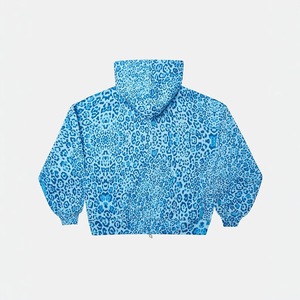 <b>Leopard</b> <b>Print</b> Washed Knitted Digital Printing Zip up Hoodie Men 100% Cotton Loose Fit Hooded <b>Sweatshirt</b> Winter Streetwear - Product Image 5