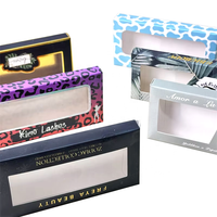 Boîte d'emballage de cils en papier vide de luxe avec logo personnalisé et marque privée pour vente en gros