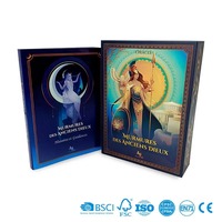 Cartes de tarot exquises personnalisées avec bordure dorée en feuille d'or pour la divination oraculaire et la lecture spirituelle mystique, jeu de société