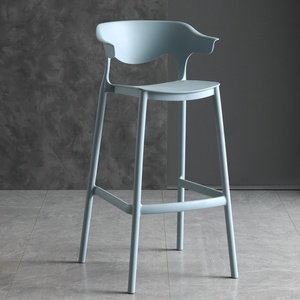 <span class=keywords><strong>Chaise</strong></span> de cuisine haute en plastique PP, tabouret de bar <span class=keywords><strong>noir</strong></span> et blanc, <span class=keywords><strong>chaise</strong></span> PP pour îlot de cuisine, bar à domicile - Product Image 3