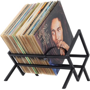 Welding metal simple quick assembling vinyl record storage rack album display holder stand