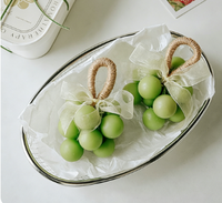 Bougie parfumée en forme de raisin, en cire de soja, vert et violet, en gros, pour cadeau, mariage, OEM