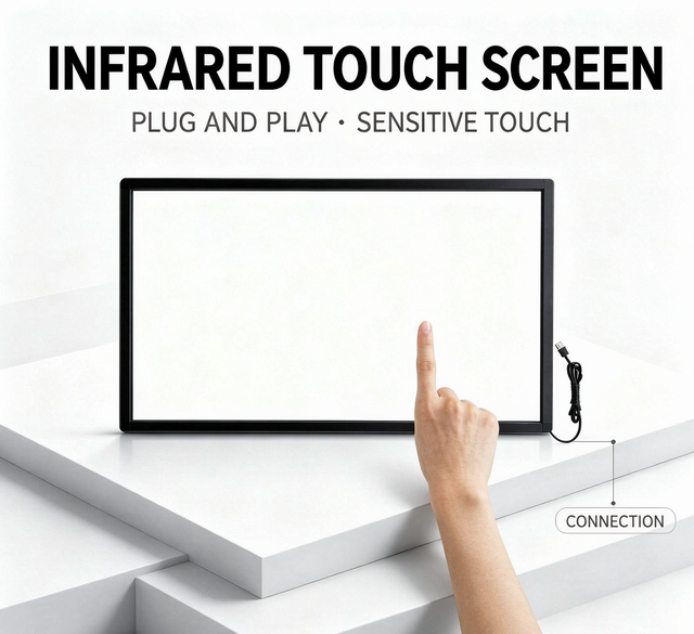 YINGTOUCH 350 Inch Full View LED Infrared Touch Screen Display IPS High-Definition Industrial Control 16:9 Wide Viewing Angle