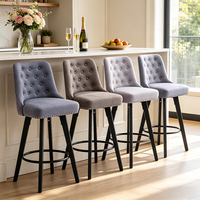 Tabourets de bar à hauteur fixe faits à la main YB-1117 élégants sièges de comptoir en tissu élégant non rotatifs pour salle à manger/salon hôtel moderne