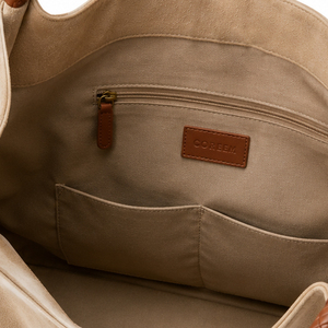 Bolso de Hombro/Bolso de Mano Minimalista para Mujer, de Gran Capacidad, en Ante Sintético Blanco - Product Image 6
