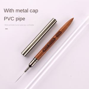 Tube d'aiguille d'art d'ongle de bois de santal ensemble de stylo de traction en bois extrêmement fin avec la forme de cheveux plats pour le pinceau peint spécial d'art d'ongle - Product Image 5