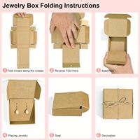 Petite boîte d'emballage de cadeaux de bijoux en papier kraft Boîtes d'emballage d'accessoires polyvalents pour boucles d'oreilles et colliers faits à la main