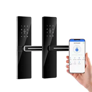 스테인레스 스틸 WiFi TTlock 지문 도어록 핸들 전자 스마트 키 카드 NFC 코드 열쇠가없는 디지털 도어록