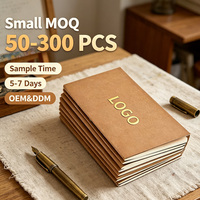 Bloc-notes A6 en kraft rétro avec logo personnalisé, journal de voyage vintage, reliure thermique durable, papier kraft, pour cadeau et bureau