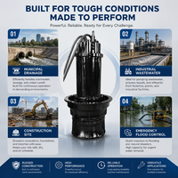 Pompe axiale submersible à économie d'énergie, multi-spécifications de puissance, pompe à hélice pour système d'irrigation et de drainage agricole