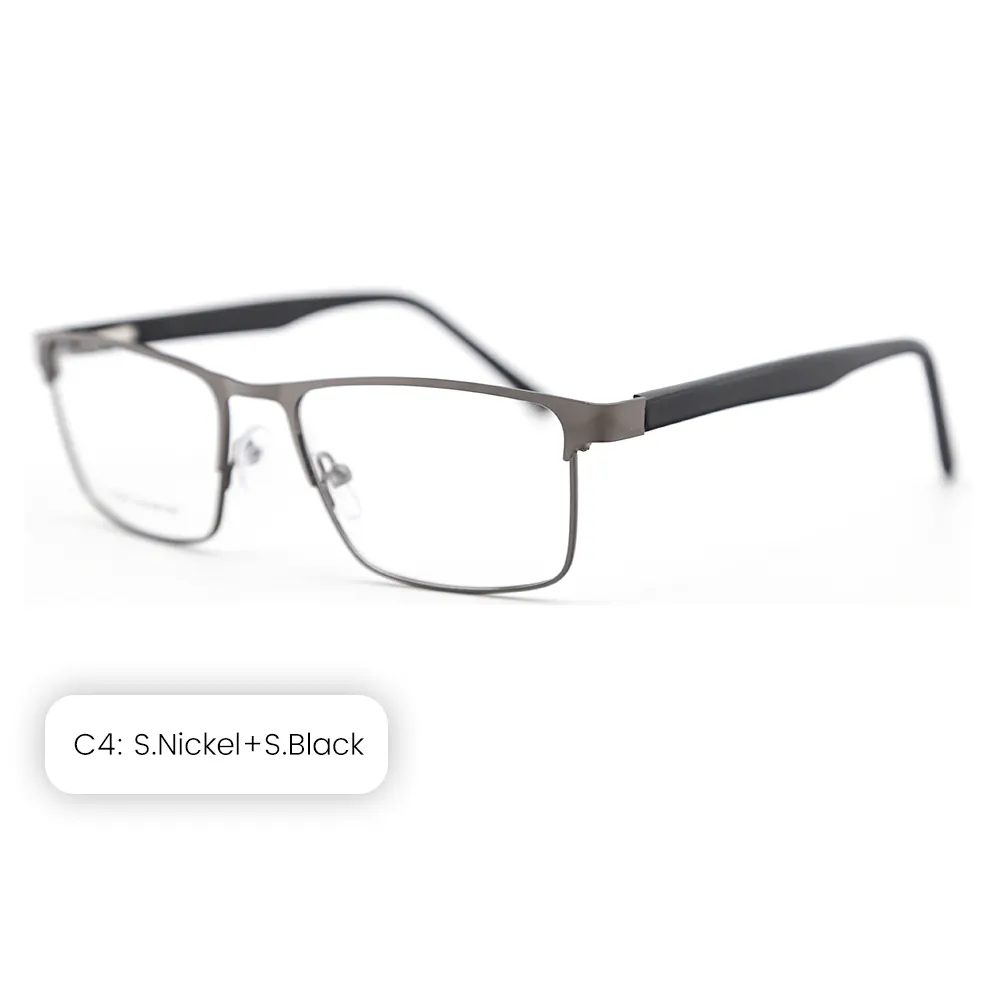 Klassisches Design Rechteck Herren Metall Optische Brille